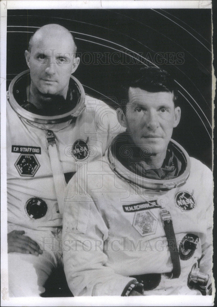 1965 Astronauts Thomas Stafford Walter Schirra Space Suits Launching - Historic Images