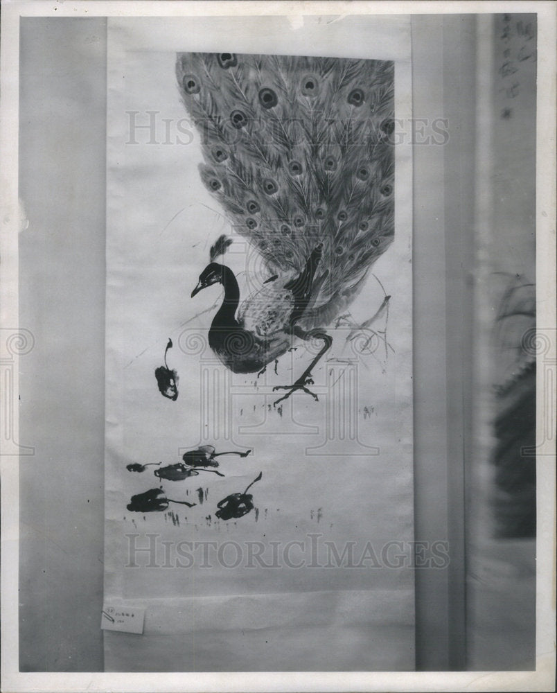 Press Photo Chinese Peacock Painting - Historic Images