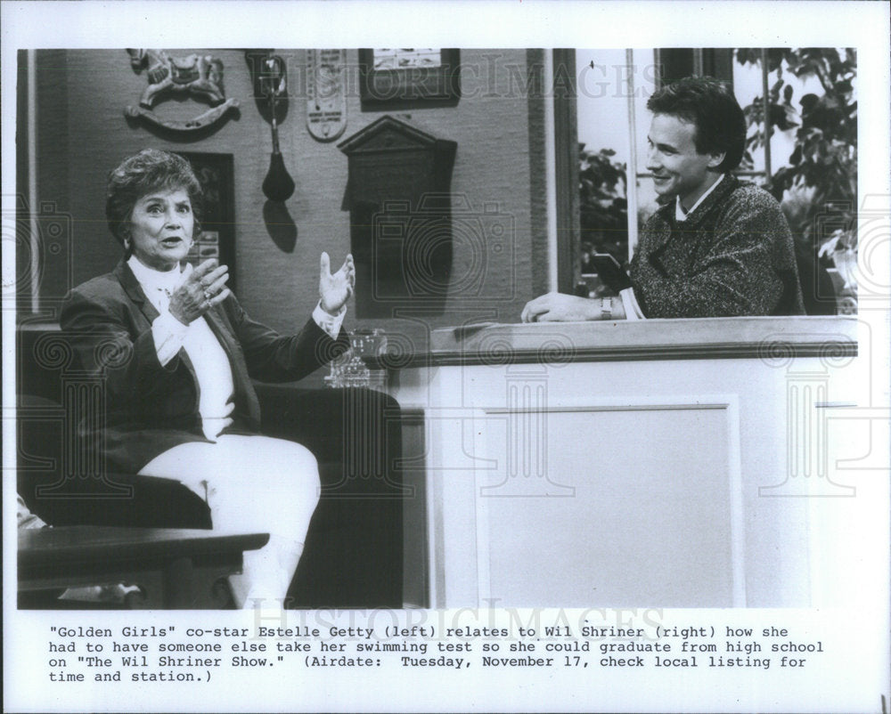 Golden Girls Co-Star Estelle Getty with Will Shriner on The Will Shriner Show - Historic Images