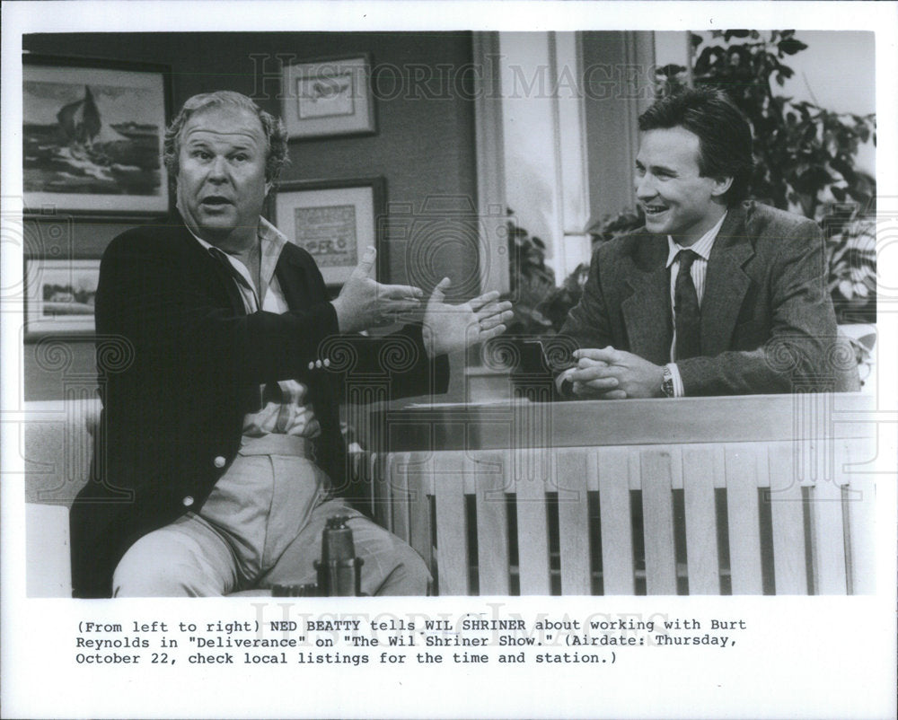 press photo Ned Beatty with Wil Shriner at "The Wil Shriner Show" - Historic Images