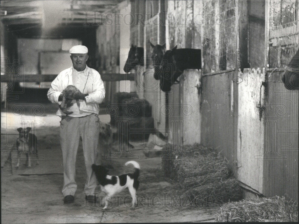 1986 Press Photo Radcliffe Smith Coal miner  Waynesburg Bear Tippy Roy Rogers - Historic Images