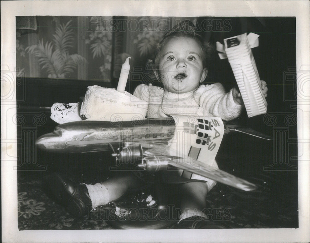 1950 Press Photo Sverre Magdalena Rolbiecki first birthday - Historic Images