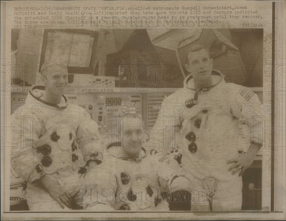 1969 Russell Schweickart, James McDivitt and David Scott - Historic Images