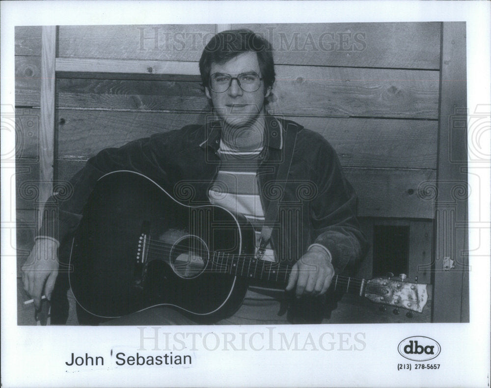 1985 Press Photo John Sebastian American singer songwriter guitarist autoharpist - Historic Images