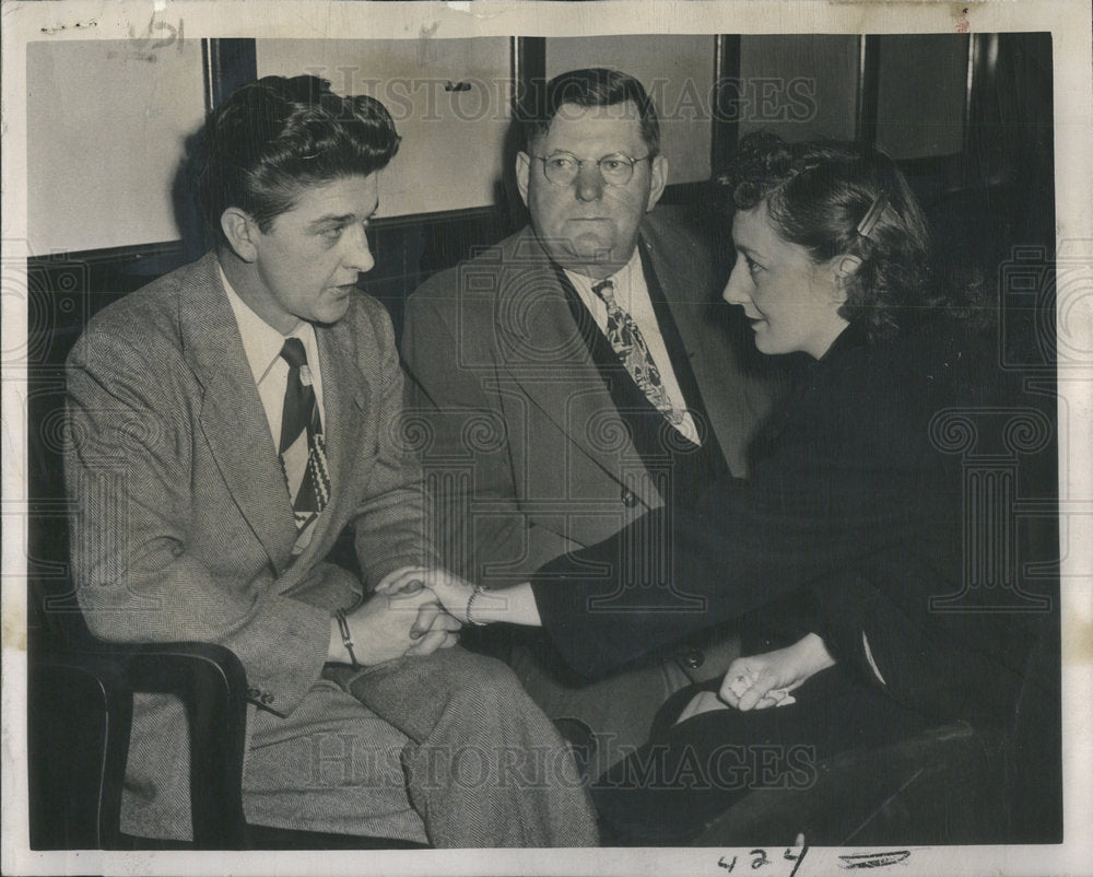 1949 Harvey McDonald Charged of Murdering Joan Vestal (Weekend Wife) - Historic Images