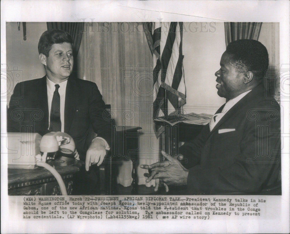 1961 Press Photo Joseph Ngous, ambassador of the Republic of Gabon (Africa) - Historic Images