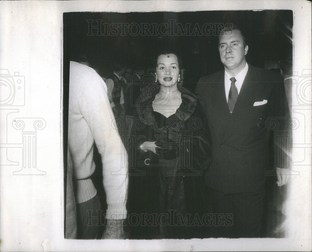 1950 Press Photo Olga San Juan star Hollywood husband Edmond Brien daughter - Historic Images
