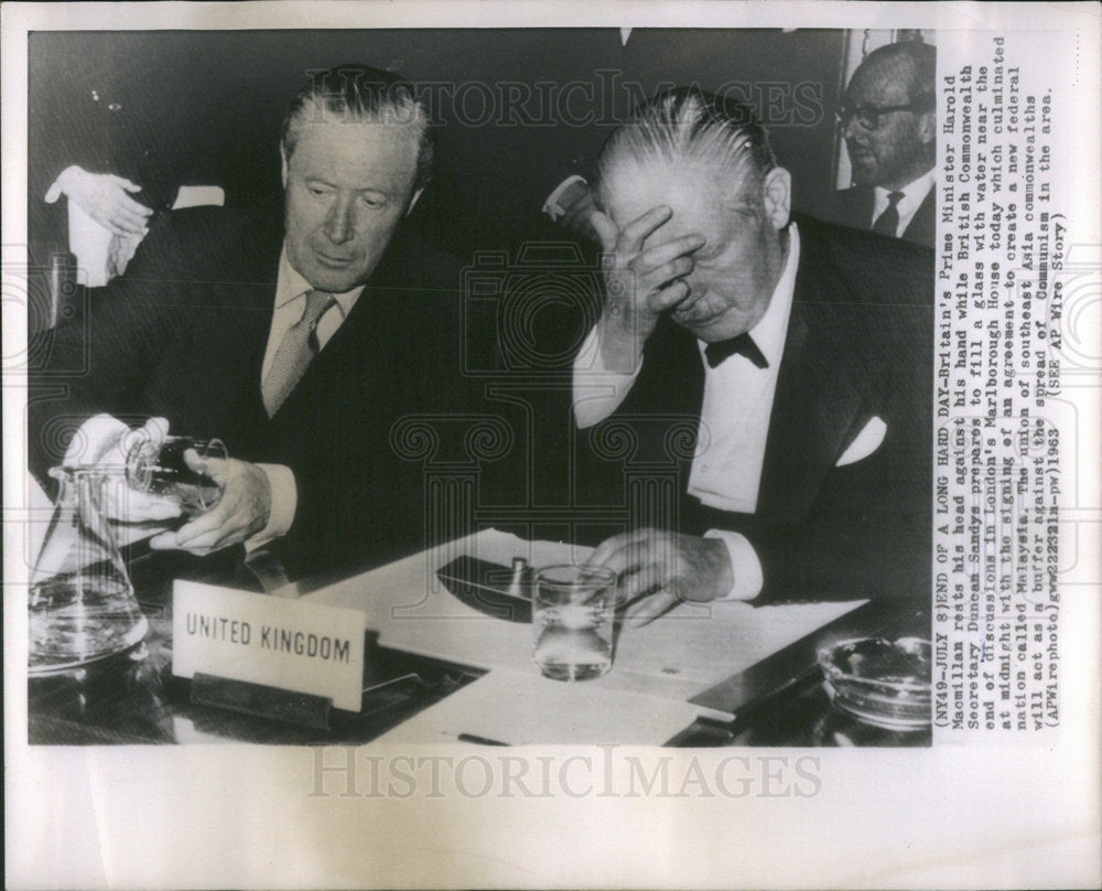 1963PressPhoto Britain's Prime Minister Harold MacMillan after a long discussion - Historic Images