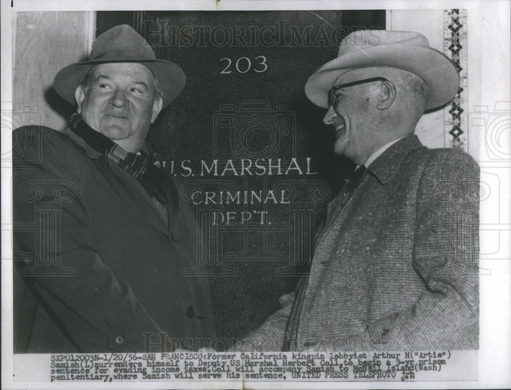 1956 Arthur Samish Deputy US Marshal - Historic Images