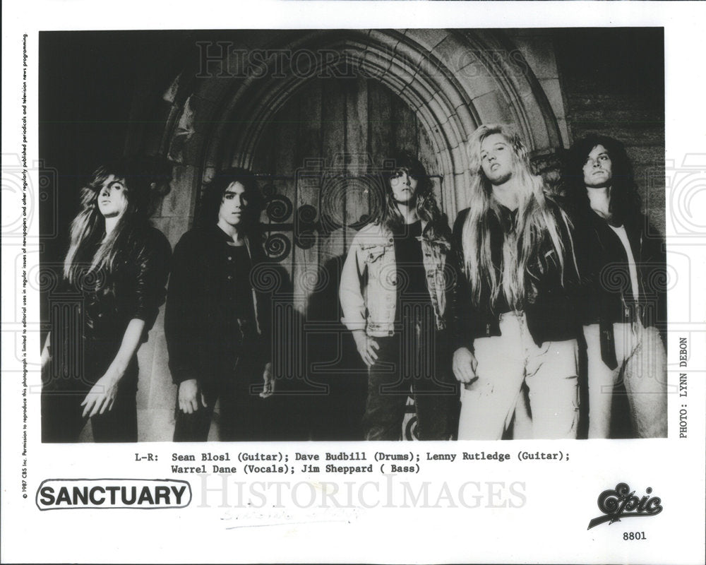 1987 Press Photo Sanctuary band - Historic Images