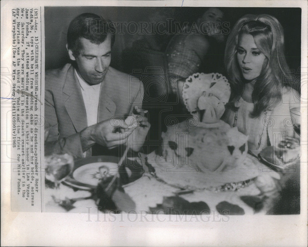 1965 Press Photo Roger Vadim French film director producer bride Jane Fonda star - Historic Images