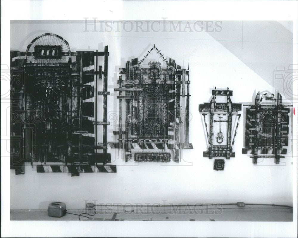 1991 Press Photo Pilsen East Artist David Pearson Dining Room Gallery Paint - Historic Images