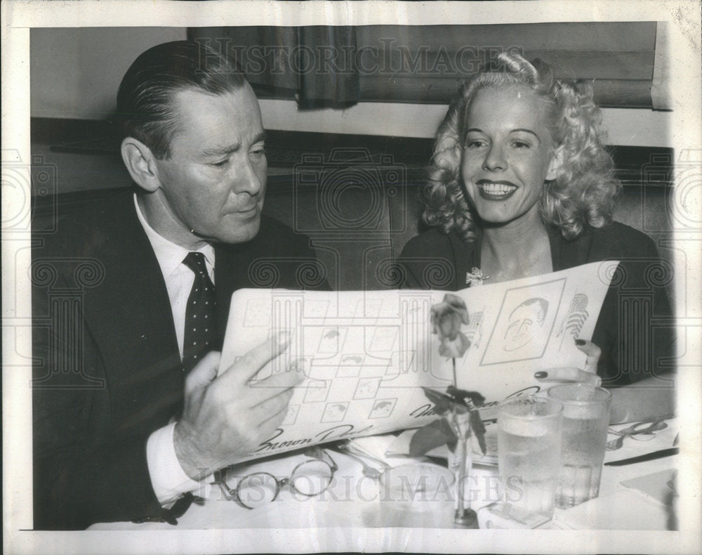 Press Photo Herbert Harshall star CBS Man Named X Brown derby Lady Gege Pearson - Historic Images