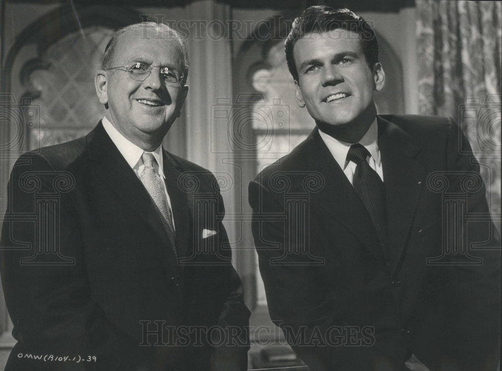 Press Photo Dr Norman Vincent Peale Don Murray New York Movie One Man Theater - Historic Images