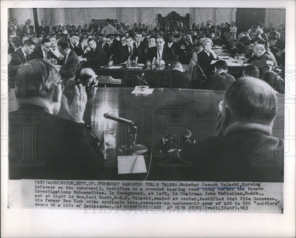 1963 Press Photo Joseph Valachi John McClellan Karl Mundt - Historic Images