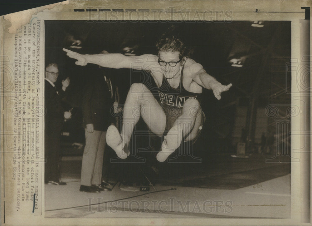 1971 Press Photo Fred Samara of the University of Pennsylvania long jump athlete - Historic Images