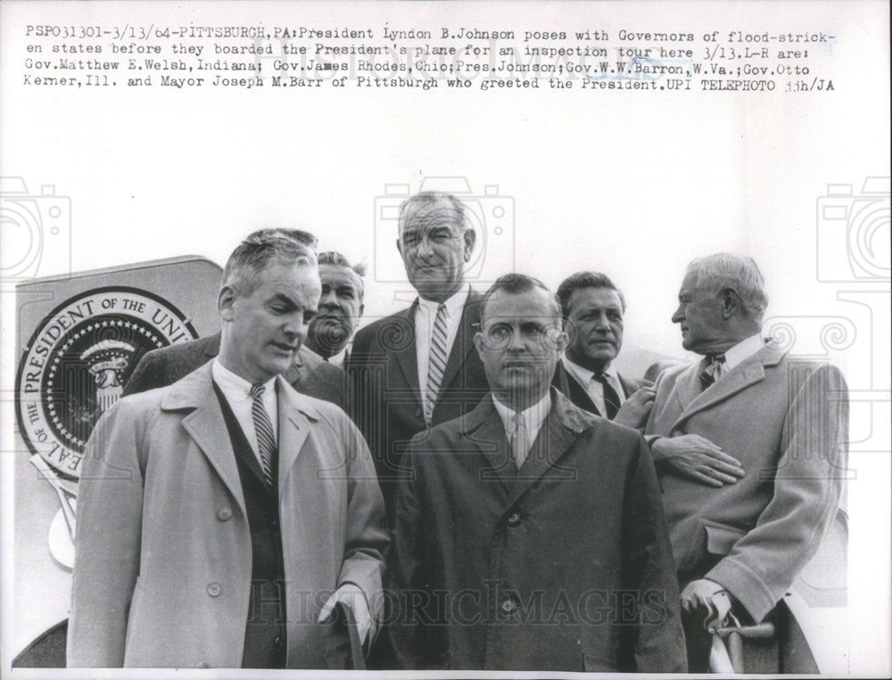 1964 President Lyndon Johnson Joseph Barr James Rhodes Barron State - Historic Images