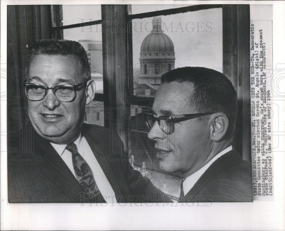 1964 Press Photo Gordon St. Angelo elected Democratic State Committee Chairman - Historic Images