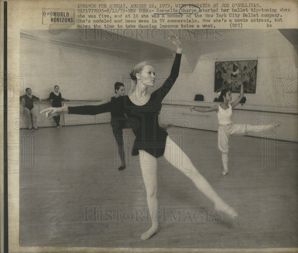 1973 Press Photo Cornelia Sharpe Started Ballet Tip-Toeing New York Ballet - Historic Images
