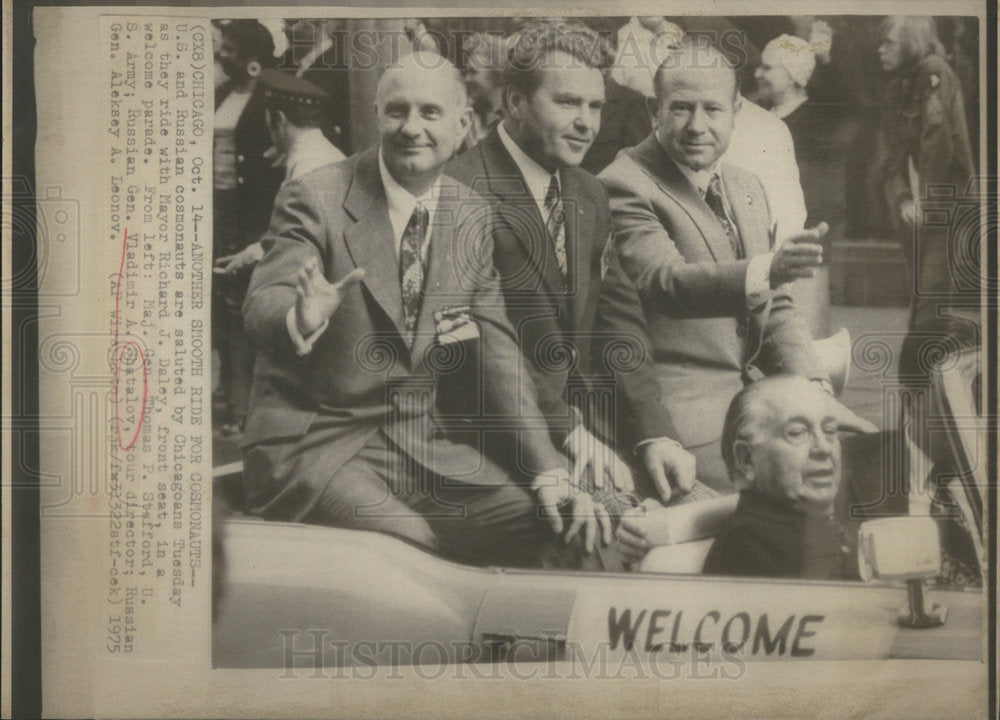 1975 Press Photo Gen. Vladimir A. Shatalov Gen. Alekksey Russian Gen. Vladimir - Historic Images