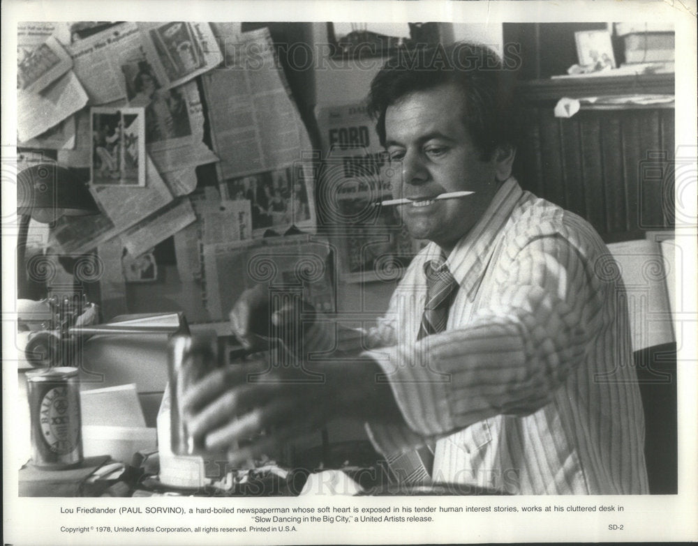 1978 Press Photo Lou Friedlander Paul Sorvino newspaperman Local Theater City - Historic Images