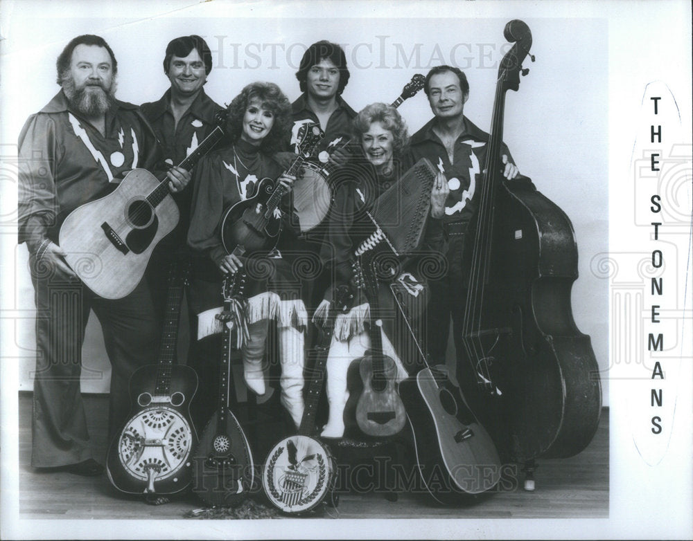 Press Photo Stonemans Famous Music Band Pose Entertainer Play - Historic Images