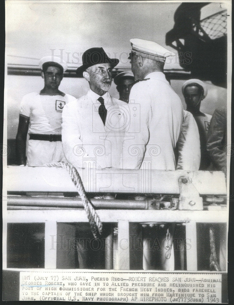 1943 ADMIRAL GEORGES ROBERT  - Historic Images