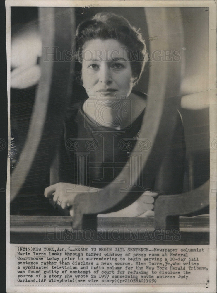 1959 Marie Torre American Newspaper Columnist - Historic Images