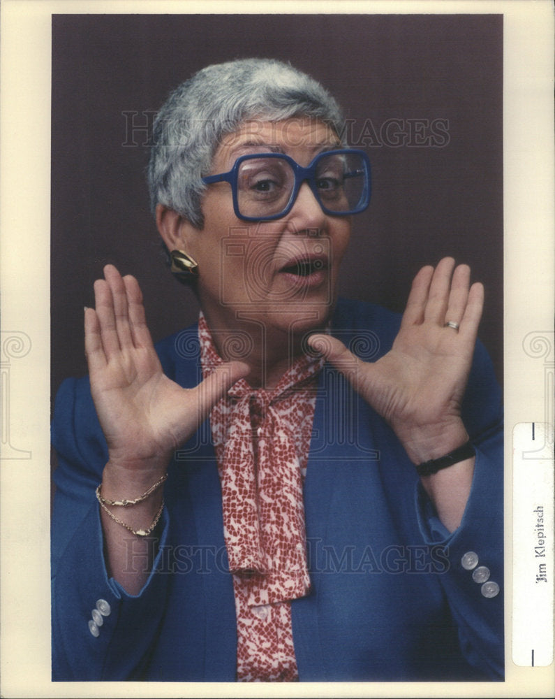1989 Press Photo Leona Toppel, Humorist, Actress, Writer, Lecturer. - Historic Images