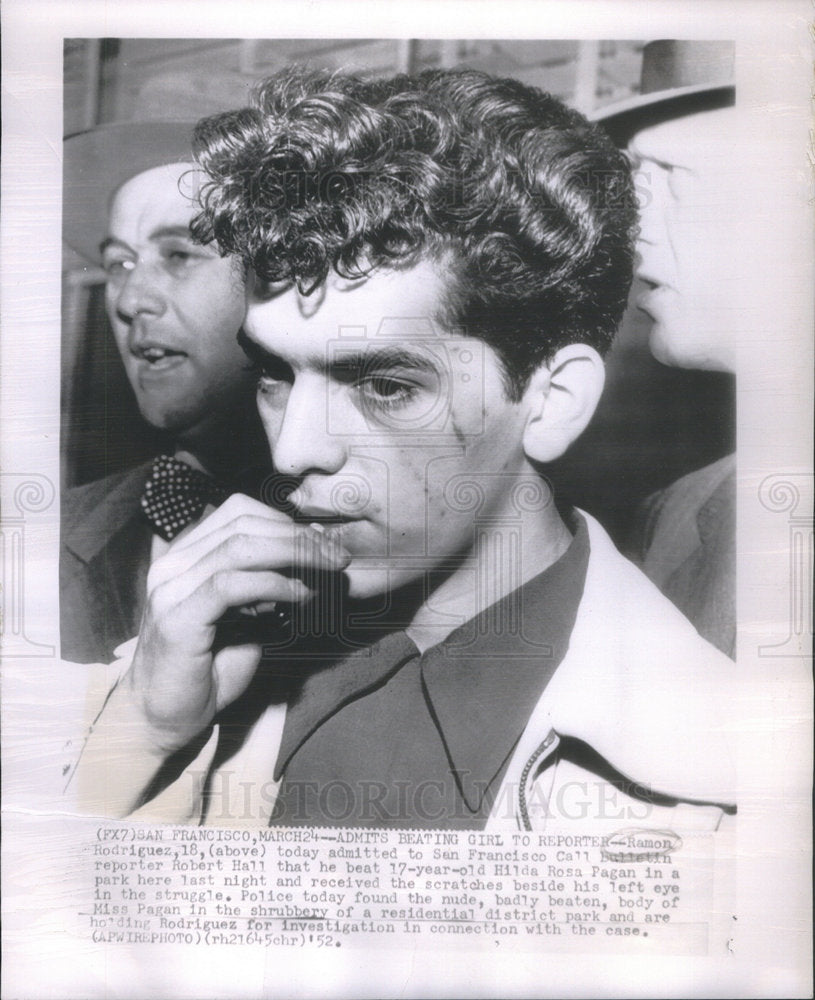 1952 Ramon Rodriguez admitted the beating of Hilda Rose Pagan - Historic Images