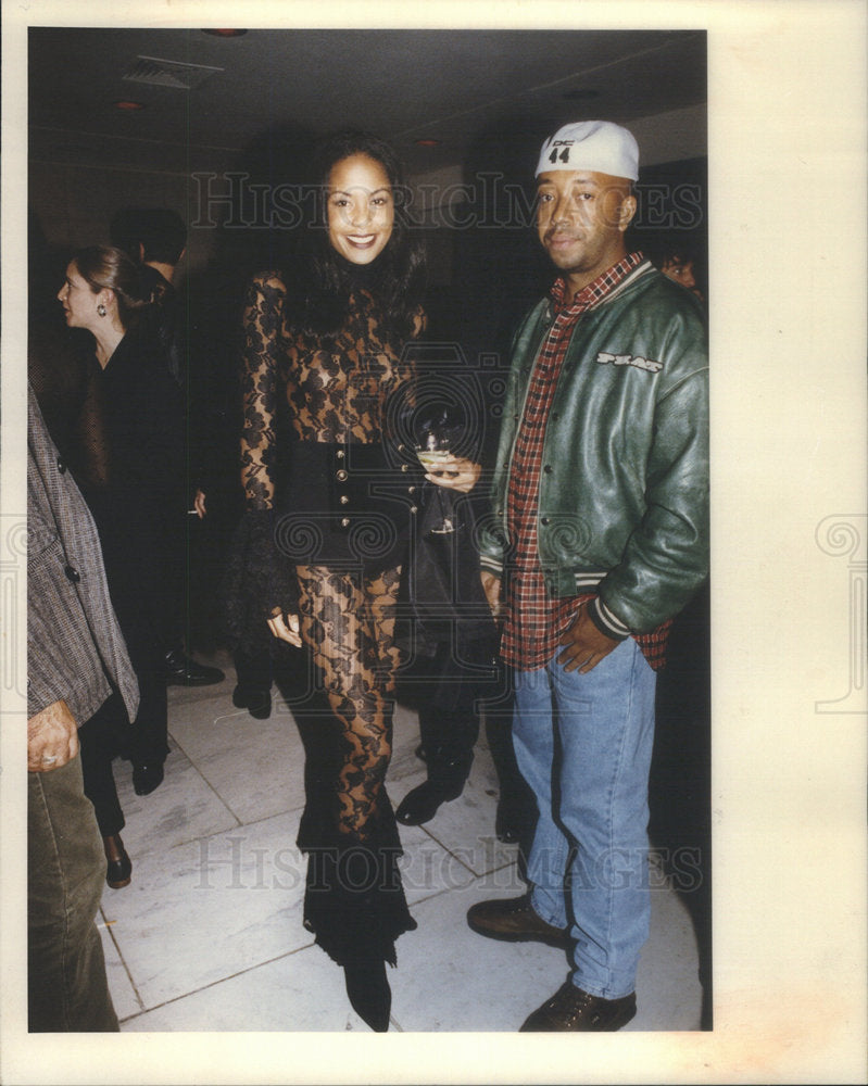 1992 Press Photo Russell Simmons &amp; Michelle Griffin At New York Versace Party - Historic Images