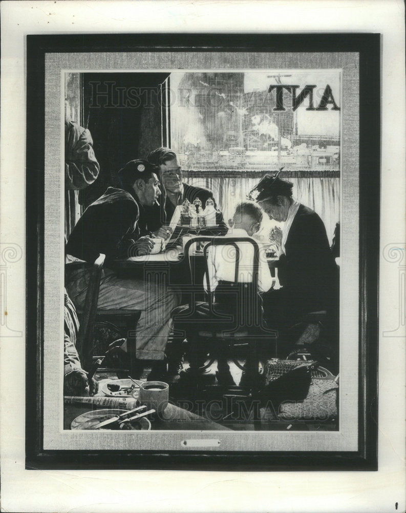 1971 Press Photo Framed Reproduction Norman Rockwell 1951 Painting Saying Grace - Historic Images