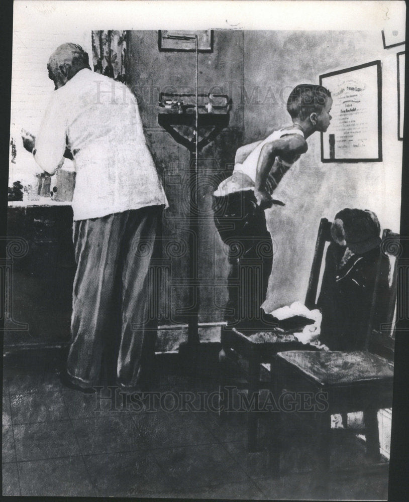 1973 Press Photo Norman Rockwell "Before The Shot" Museum Of Contemporary Art - Historic Images