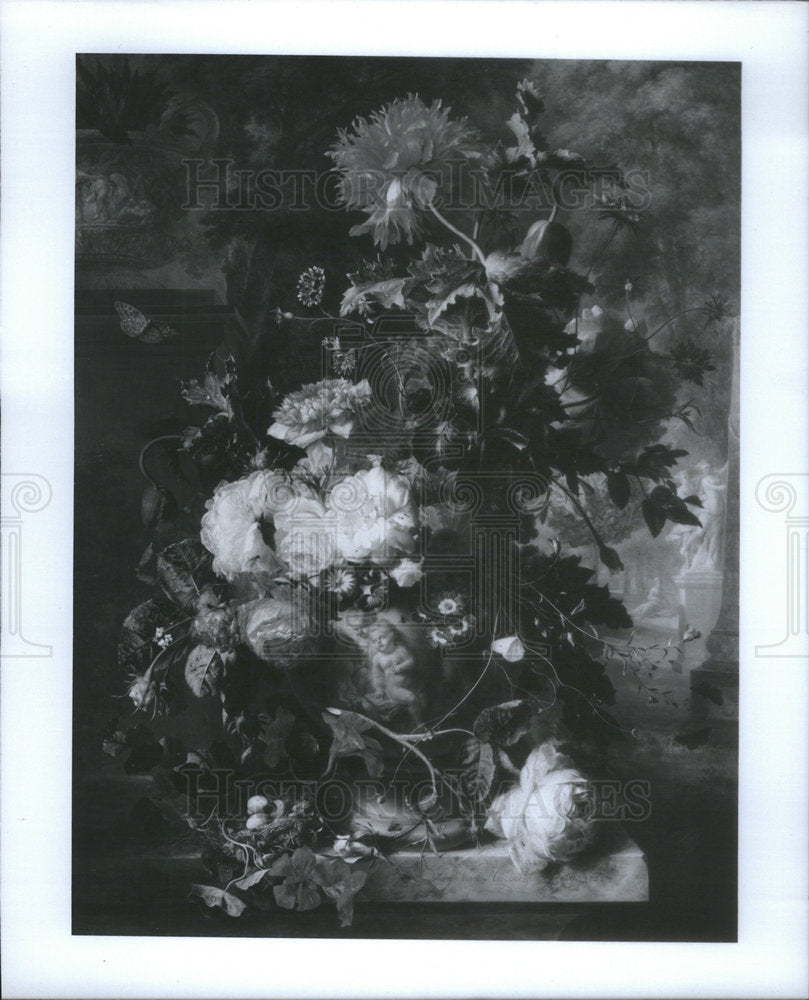 Press Photo Bouquet Flowers Painting Jan Van Huysum Metropolitan Museum Art - Historic Images