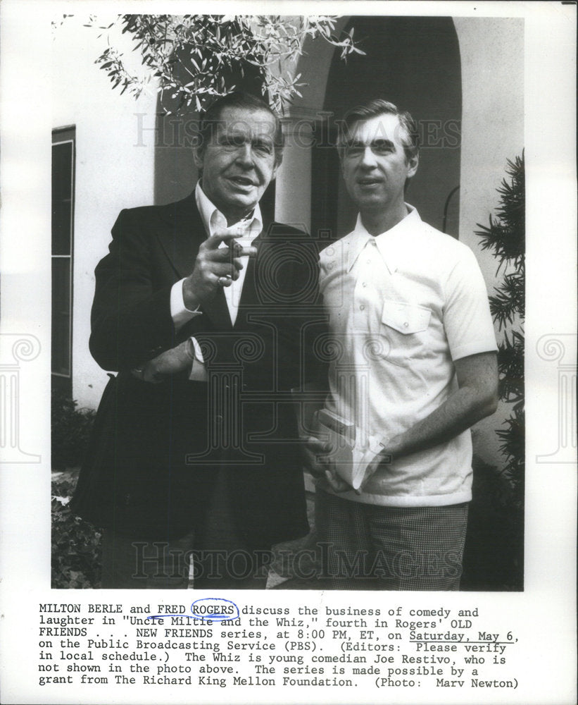 1978 Press Photo Milton Berle Fred Rogers Uncle Miltie and the Whiz - Historic Images