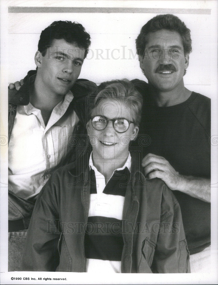 1990 Press Photo Vince Vaughn Peter Billingsley Tim Rossovich Fourth Man CBS TV - Historic Images