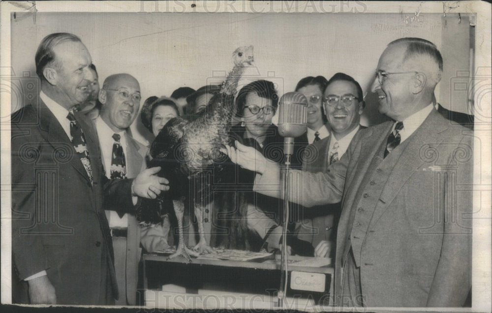 1951 Press Photo President Harry Truman Robert Clabert M.C. Small Henry Mangus - Historic Images