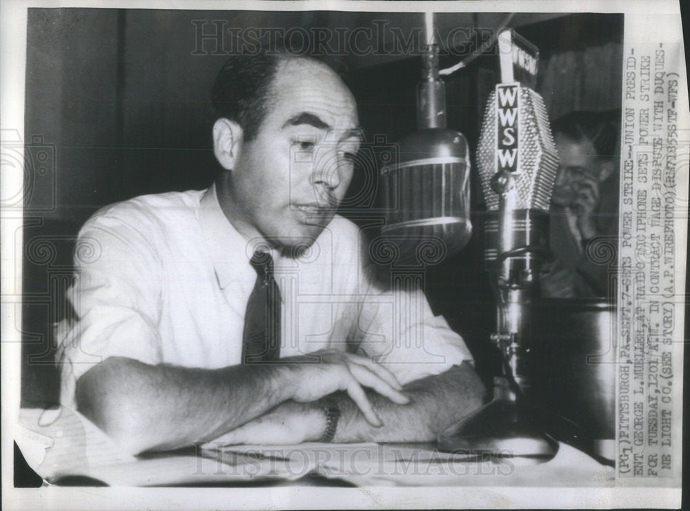 Press Photo Power StrikesUnion President George Radio - Historic Images