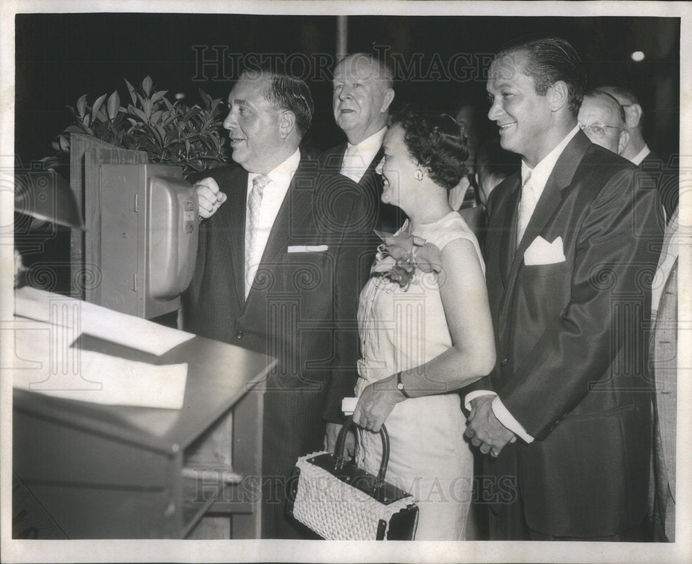 1957 New Lights In Mark White Square Turned On By Mayor Daley - Historic Images