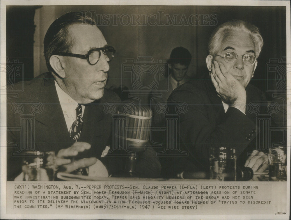 1947 Pepper Protests Claude Pepper Homer Ferguson - Historic Images