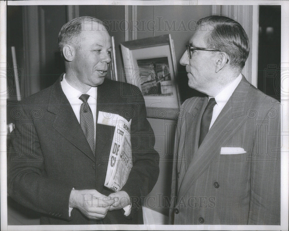 Press Photo Leffel Gentry And Sen Claude Pepper At Democrat Meeting In Chicago - Historic Images