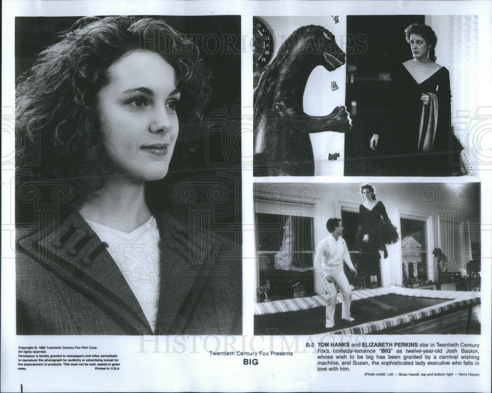 1986 Press Photo Tom Hanks Actor Elizabeth Perkins Actress Star Big Film - Historic Images