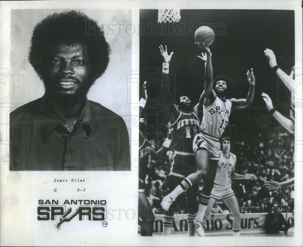 1978 Press Photo James Silas Guard San Antonio Spurs Basketball Player - Historic Images