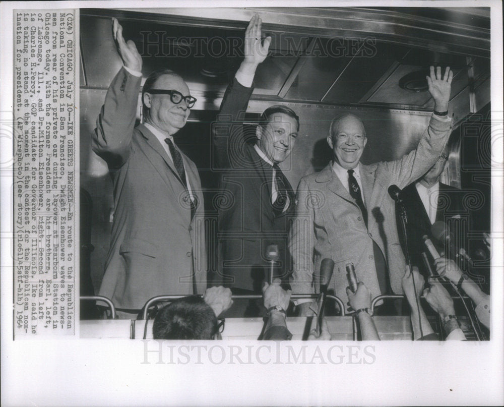 1964 Dwight Eisenhower, Earl and Milton Eisenhower and Charles Percy - Historic Images