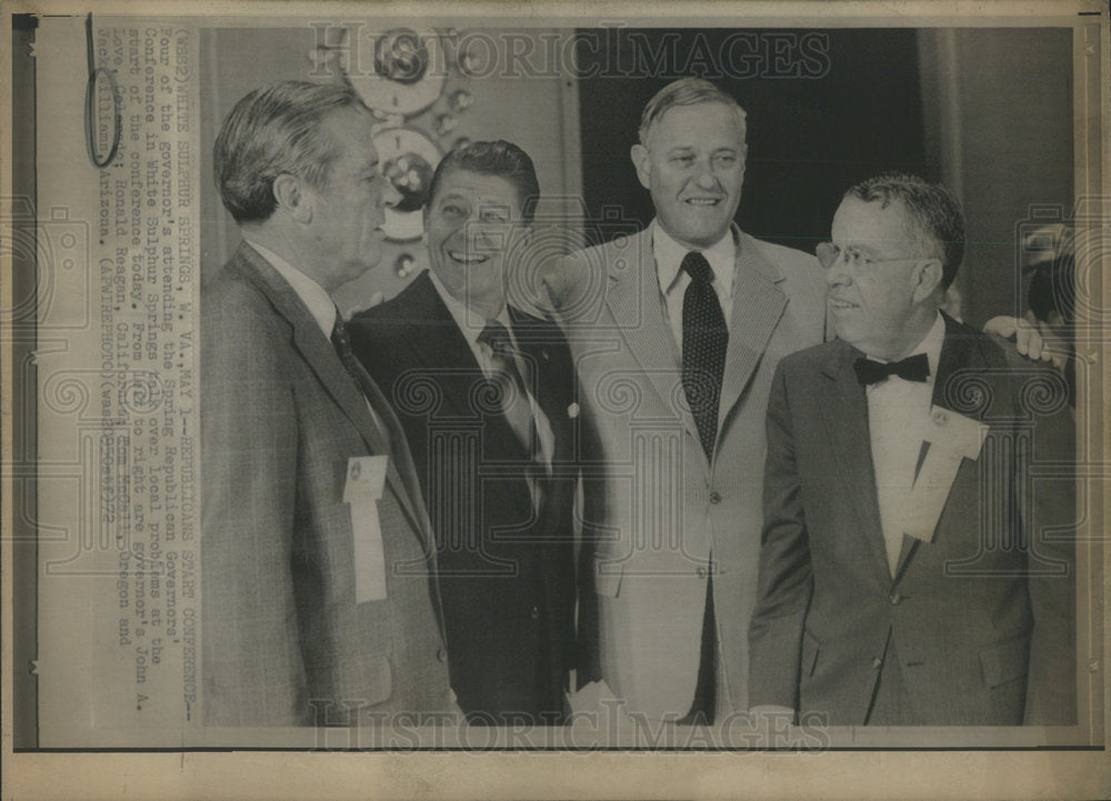 1972 Press Photo Governors&#39; Ronald Regan John Love Tom McCall Jack Williams - Historic Images