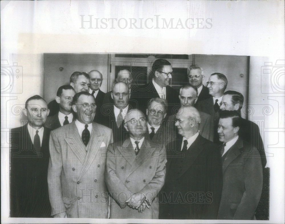 1941 C.E. Wilson, Truman. and Other Mobilization Officials Meeting - Historic Images