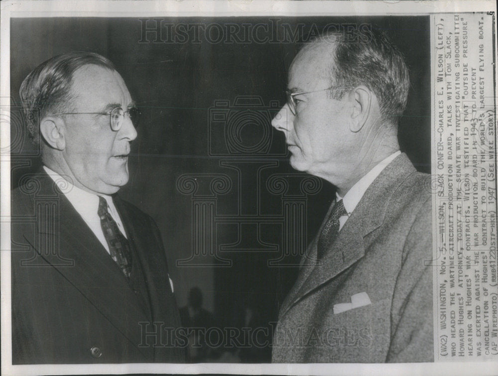 1943 Press Photo Wilson Slack Confer Charles Aircraft Tom Slack - RSC46821 - Historic Images