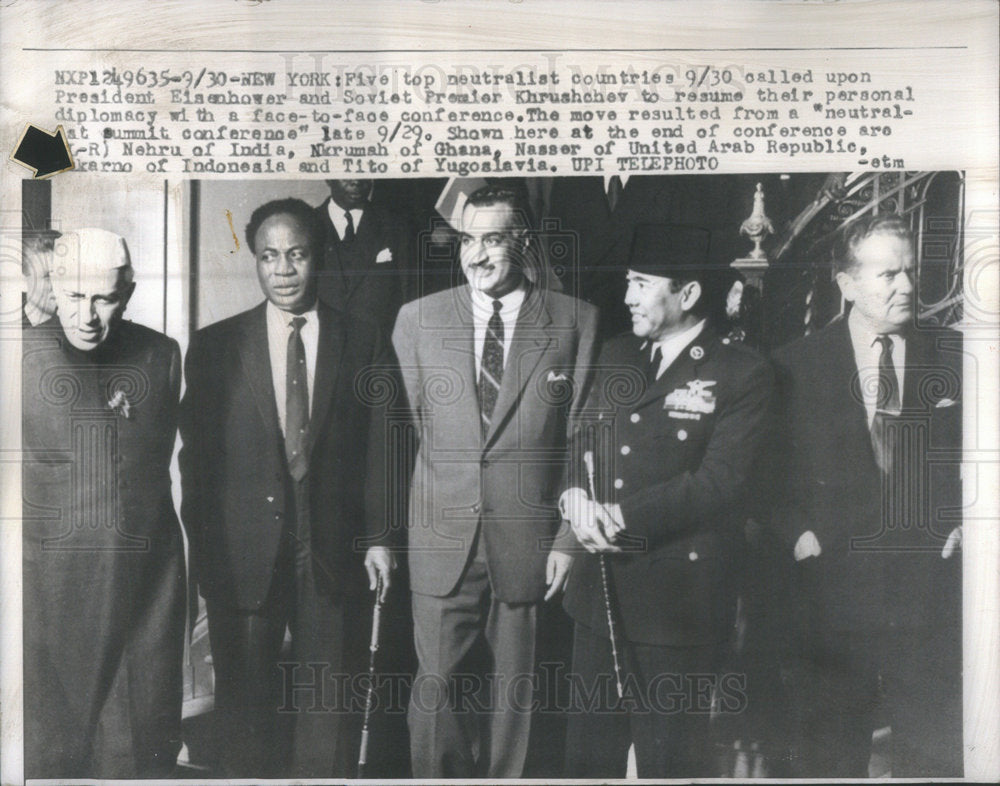 1960 Press Photo Informal Summit at the United Nations - Historic Images
