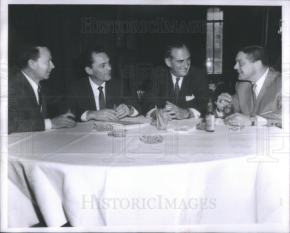 1963 Press Photo Jack Reynolds Richard Stevens Robert Burton Chuck Milici - Historic Images