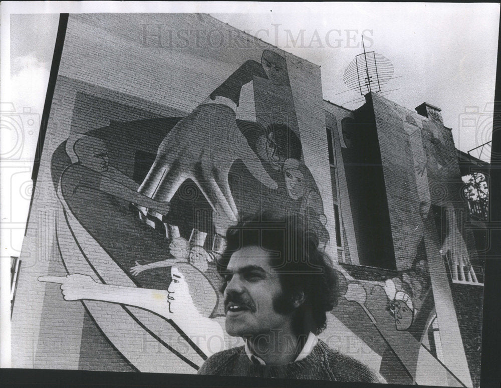 1973 Mark Rogovin Artist Mural Dedication Break Grip Landlord - Historic Images